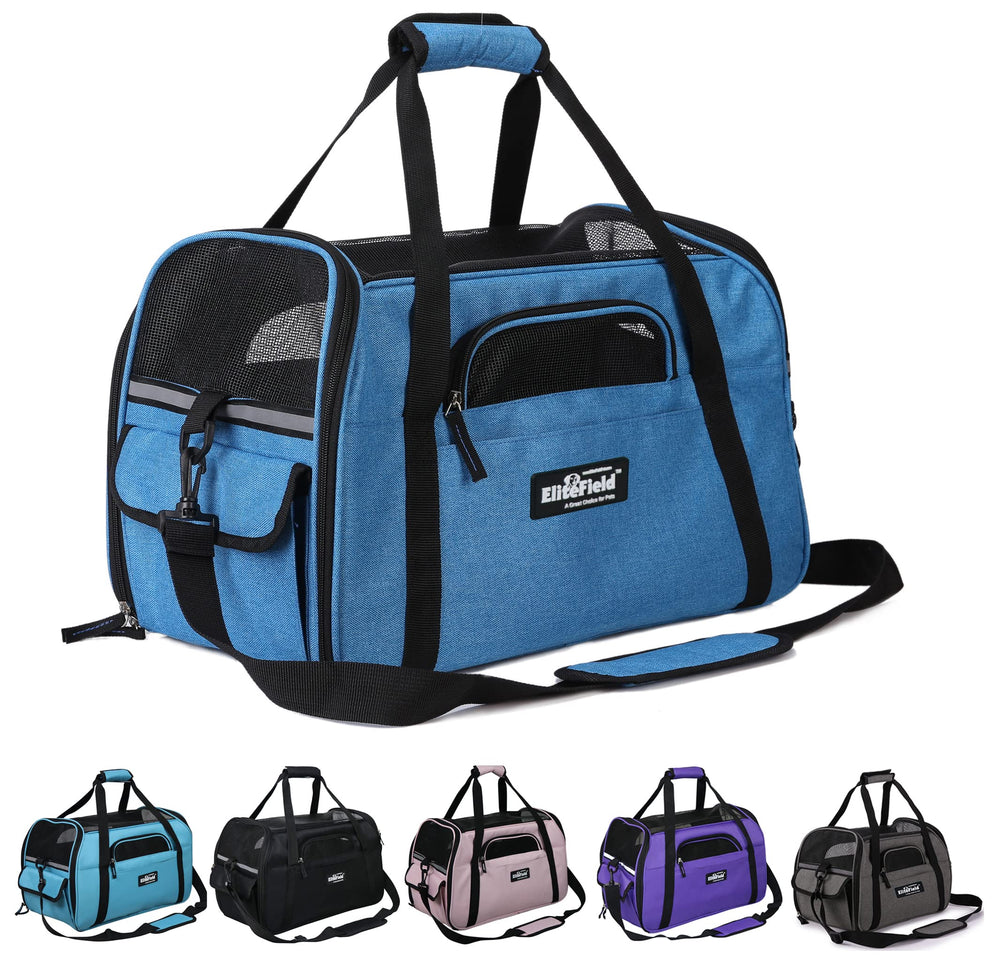 EliteField Soft Pet Carrier front view with airline-approved design for travel