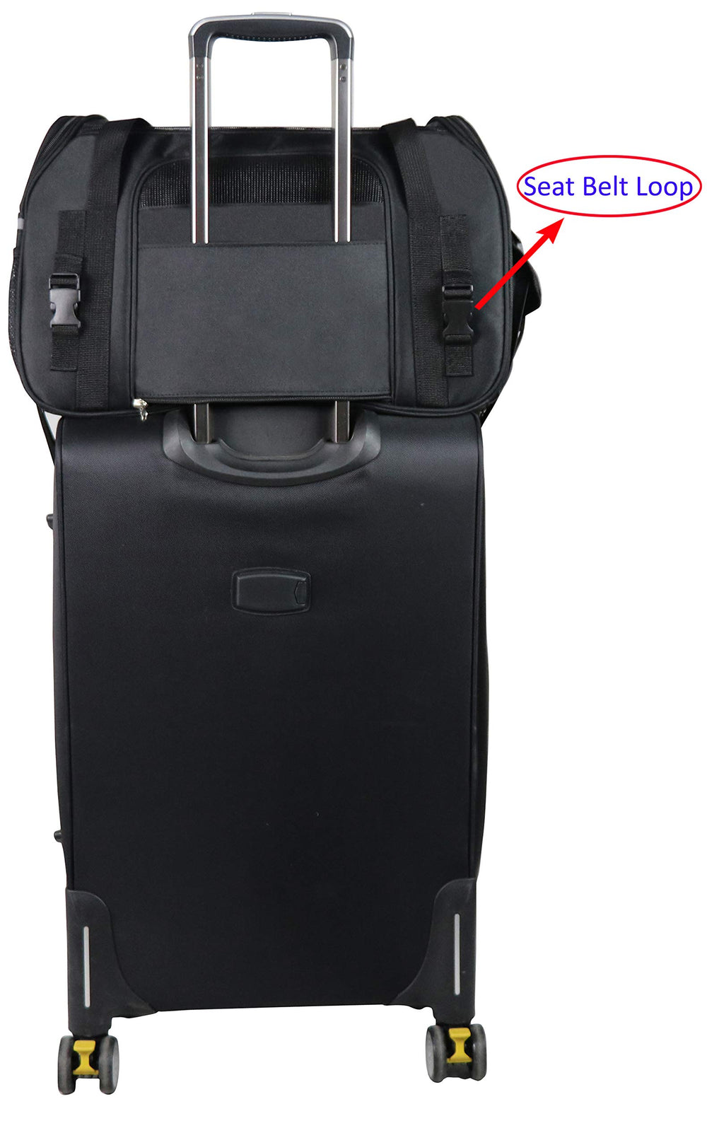 EliteField soft pet carrier back sleeve for luggage attachment during travel