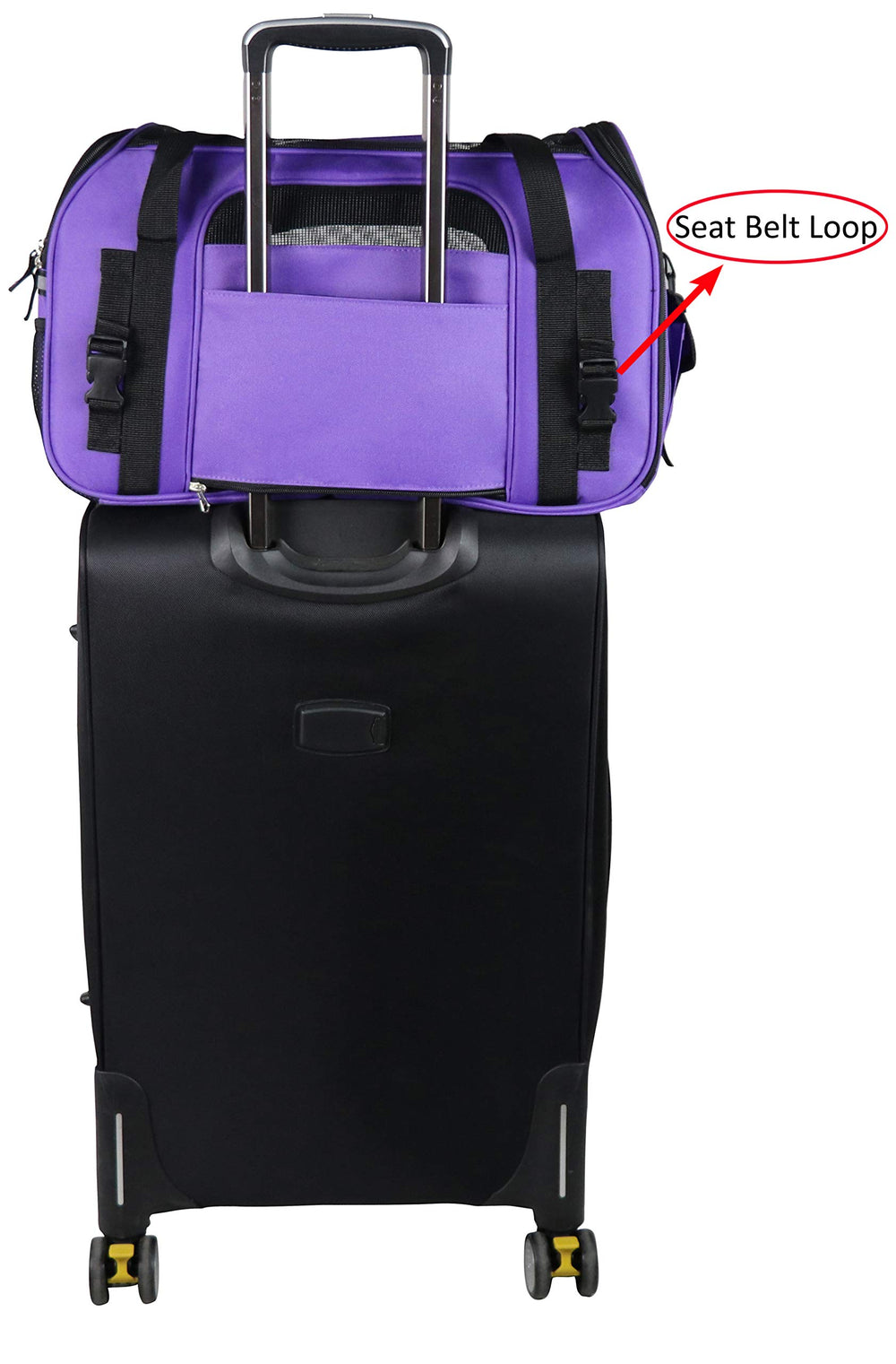EliteField soft pet carrier built-in leash adds security inside transit.