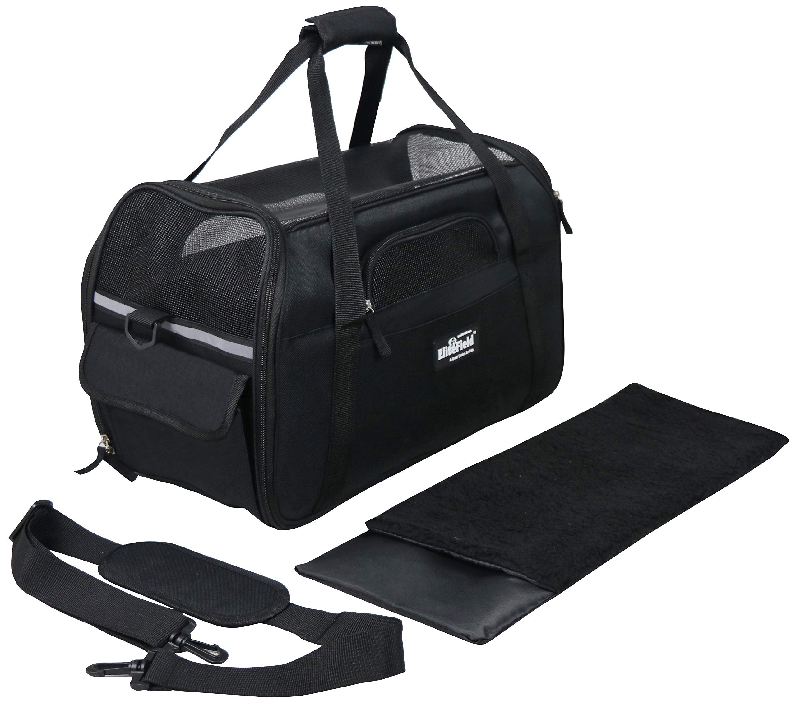 EliteField soft pet carrier built-in leash clip for secure on the go safety