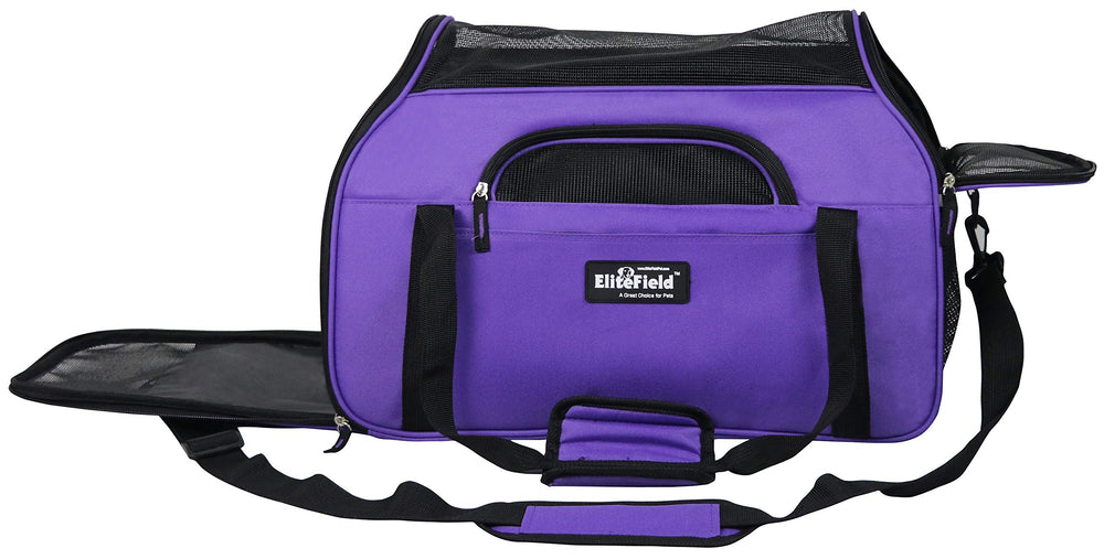 EliteField soft pet carrier mesh top demonstrates ventilation and natural light.