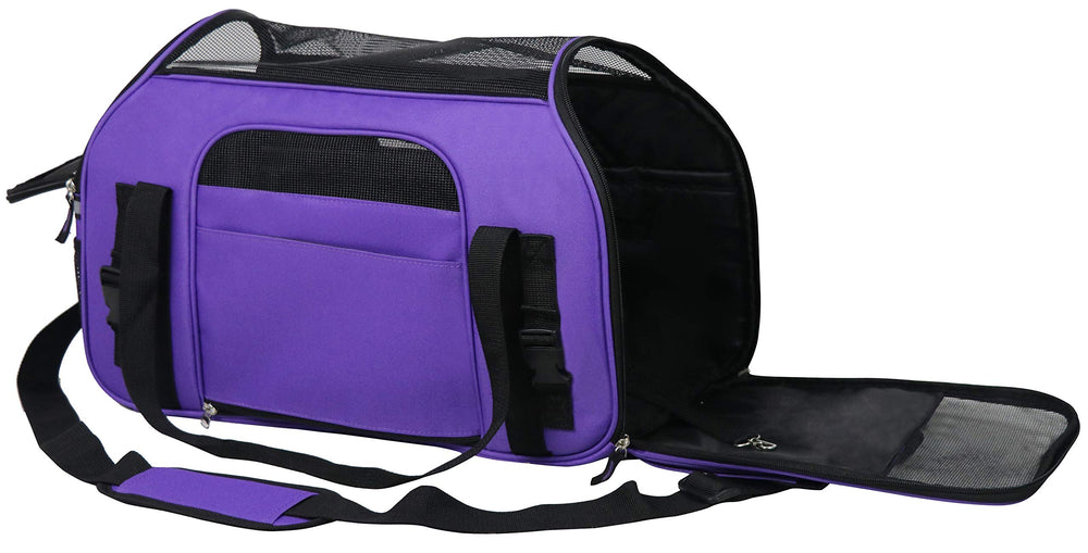 EliteField soft pet carrier removable fleece bed enhances pet comfort during trips.