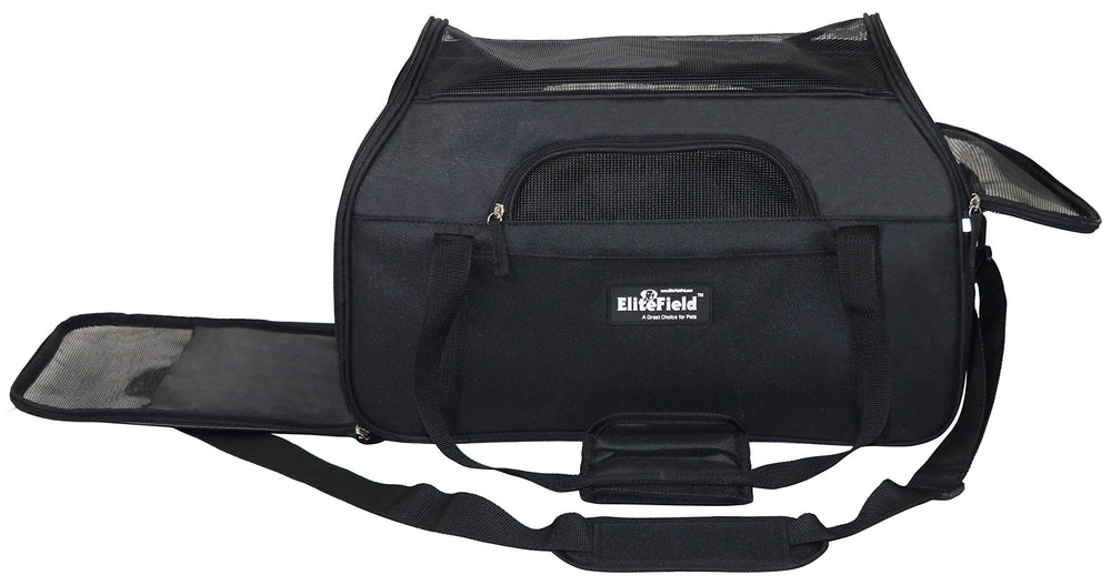 EliteField soft pet carrier side ventilation view highlights breathable mesh panels