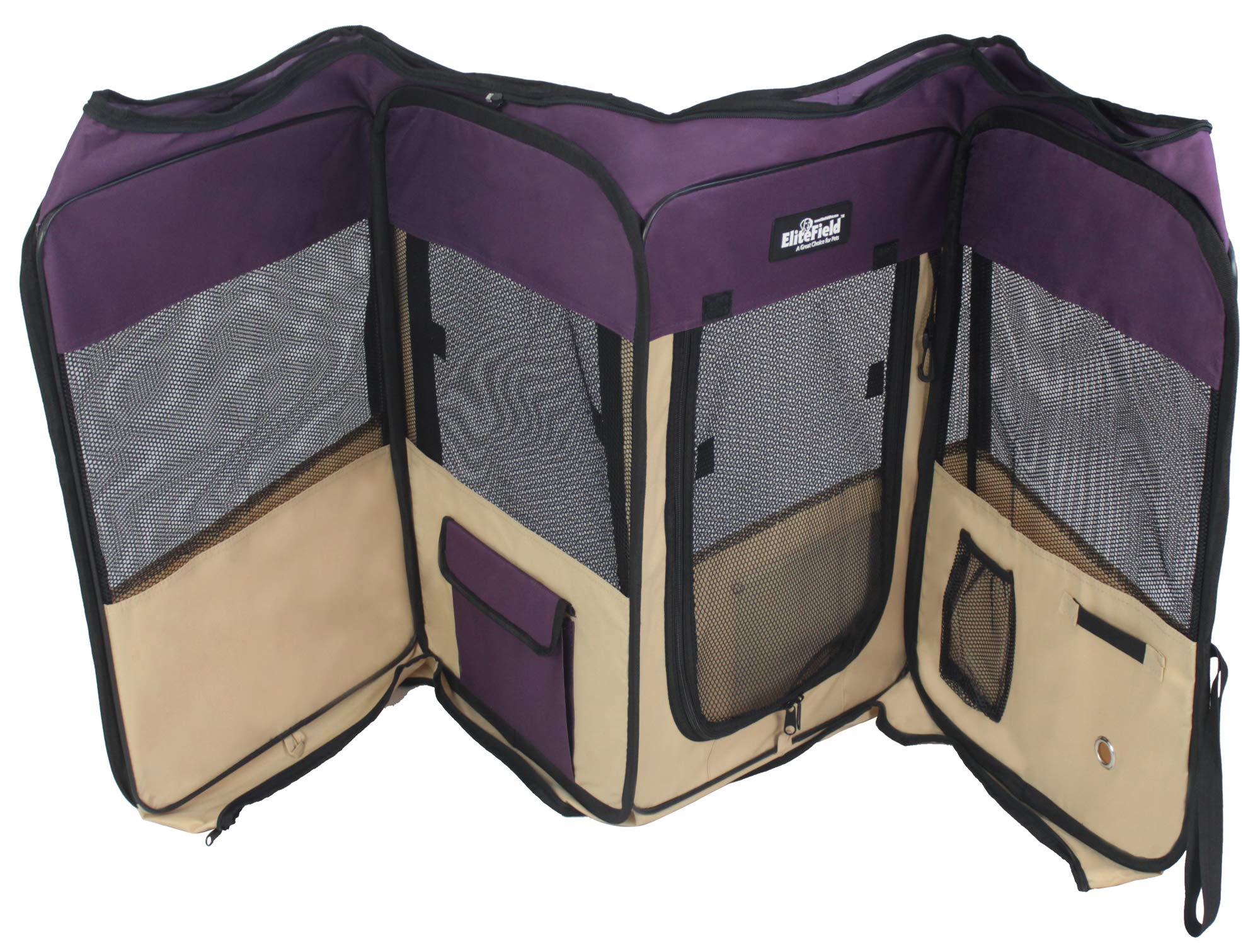 EliteField soft pet playpen folded to 3 inches for compact travel