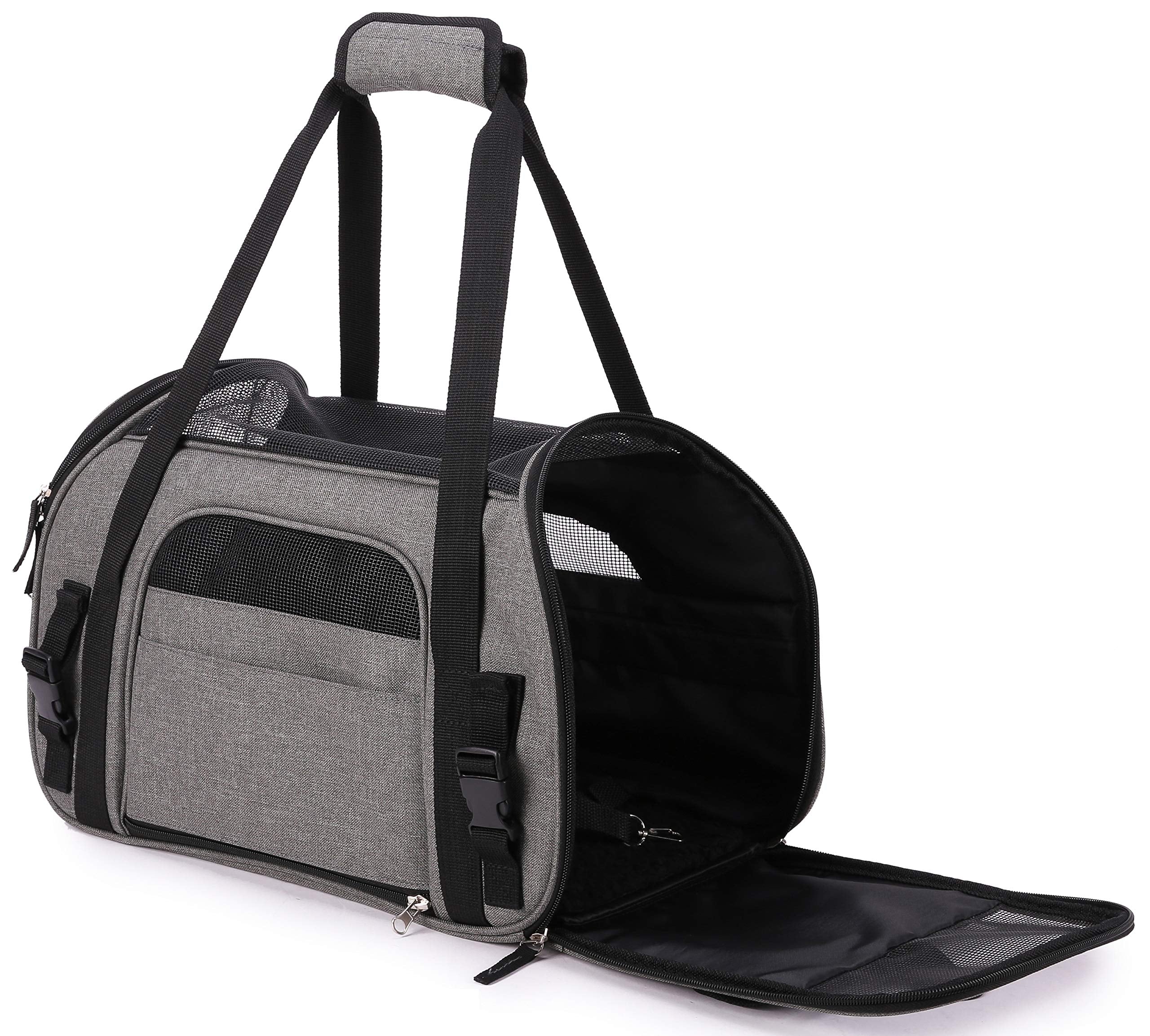 EliteField soft-sided pet carrier shows airline approval tag for stress-free travel