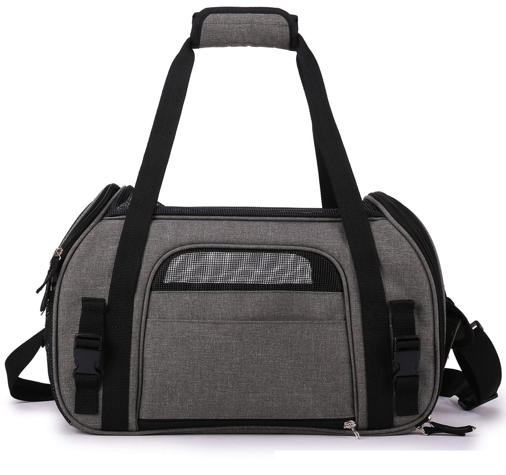 EliteField soft-sided pet carrier exterior pockets store food and toys
