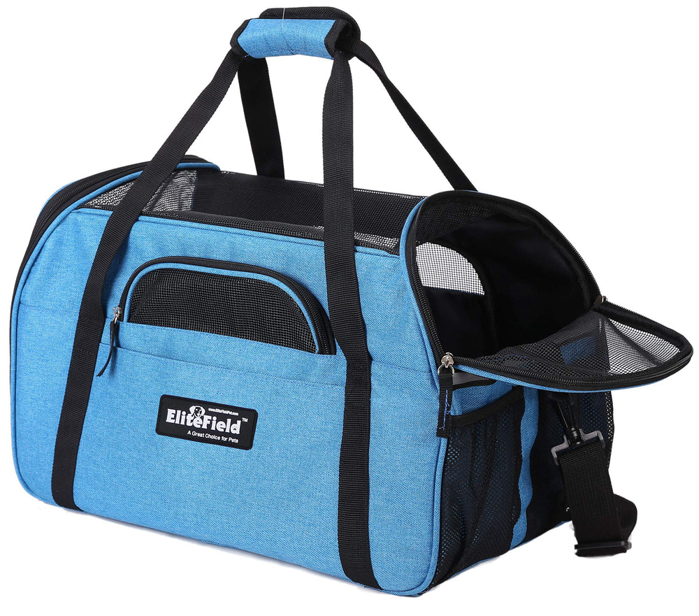 EliteField carrier side zipper access showing convenient pet entry