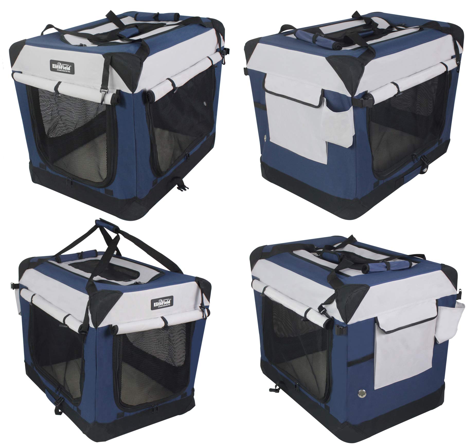 EliteField zippered front and side doors offer safe, quick access.