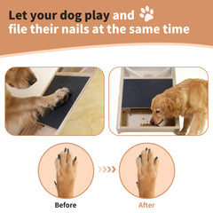 Elixique dog nail scratch board side angle shows sturdy wooden frame
