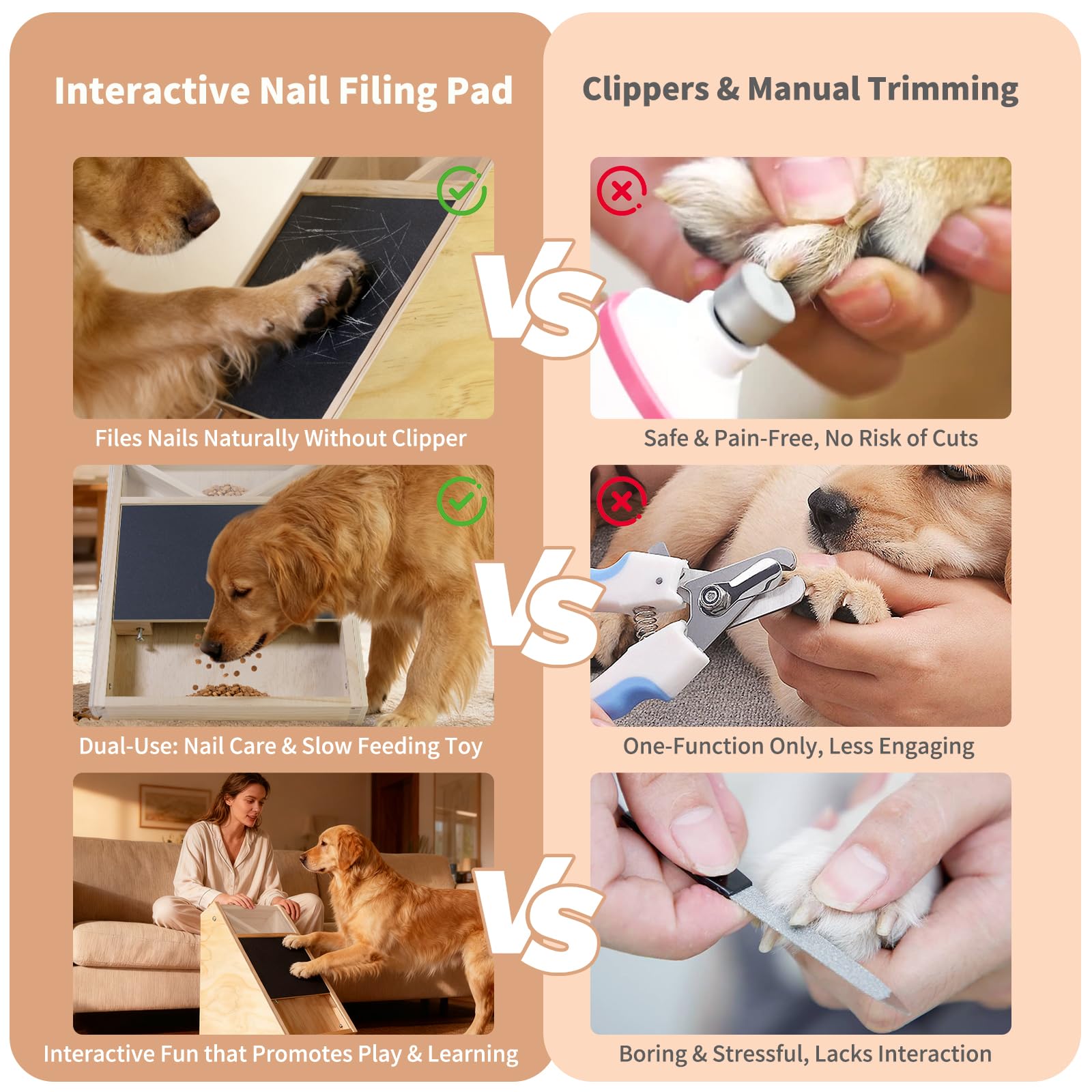 Elixique dog nail scratch board wooden frame ensures indoor stability