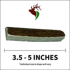 Elkhorn Premium Chews elk antler inner marrow access highlights flavorful center for canine enrichment.
