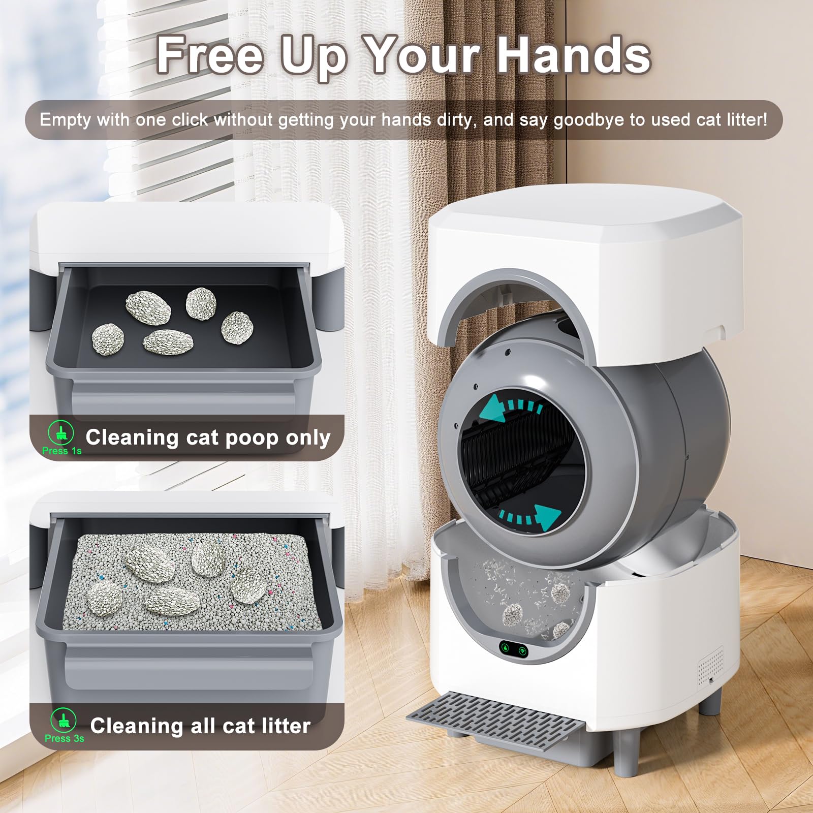 Ellenpent 3-rolls garbage bags included simplifies disposal and maintenance