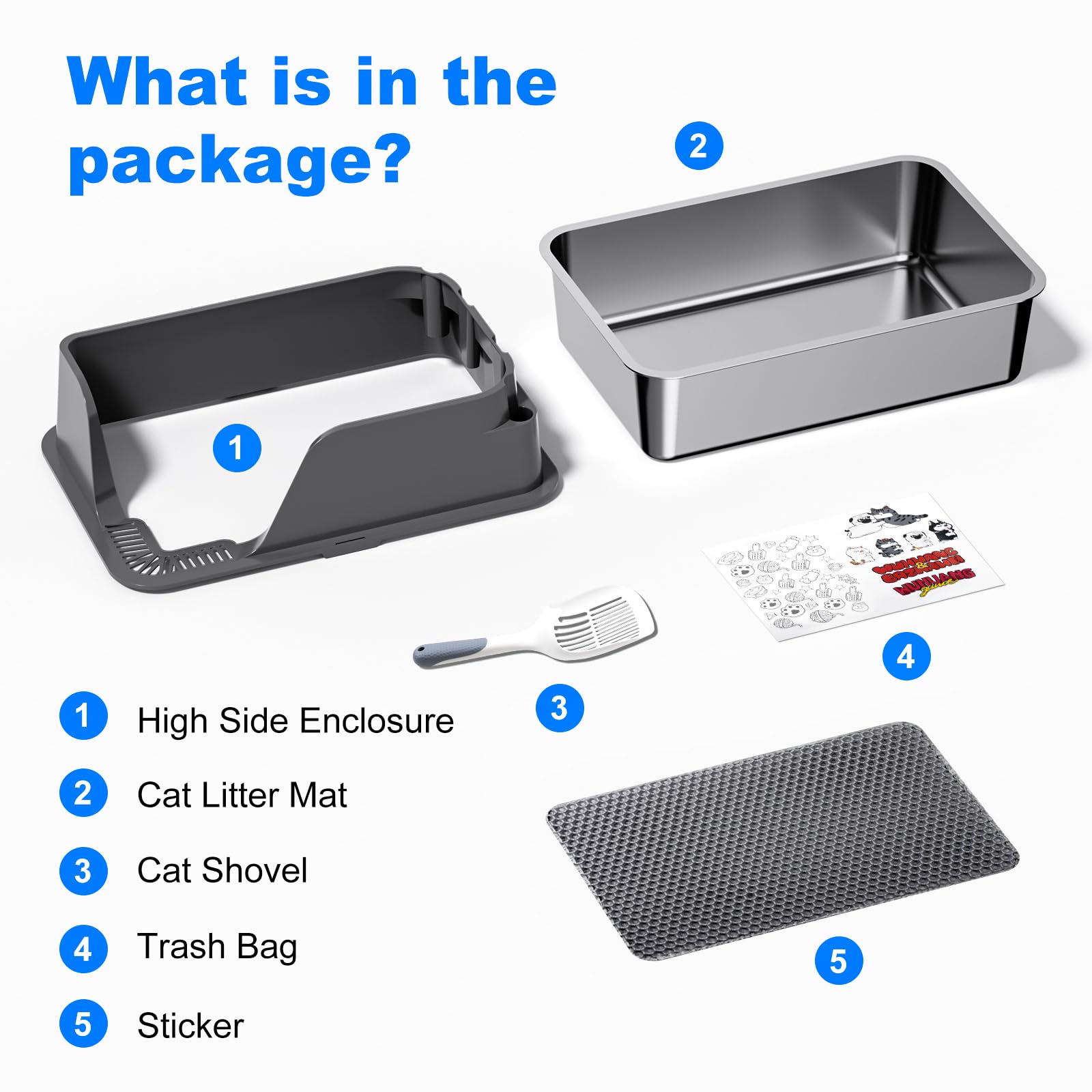 Ellenpent included accessories scoop mat bag stickers for tidy setup