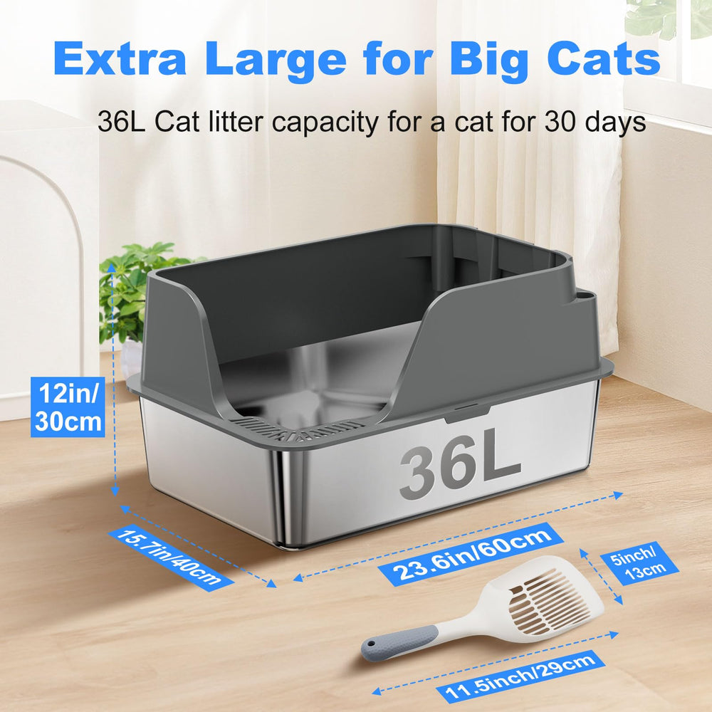 Ellenpent side opening litter box lid detail for convenient entry and spill prevention
