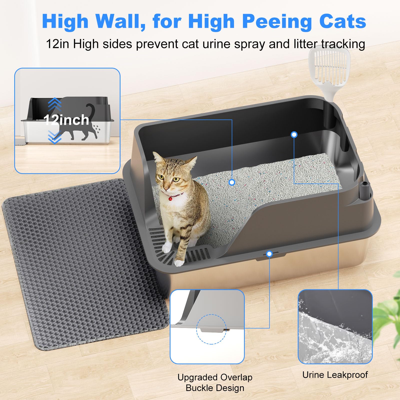 Ellenpent splash proof seamless seal in gray finish for hygiene