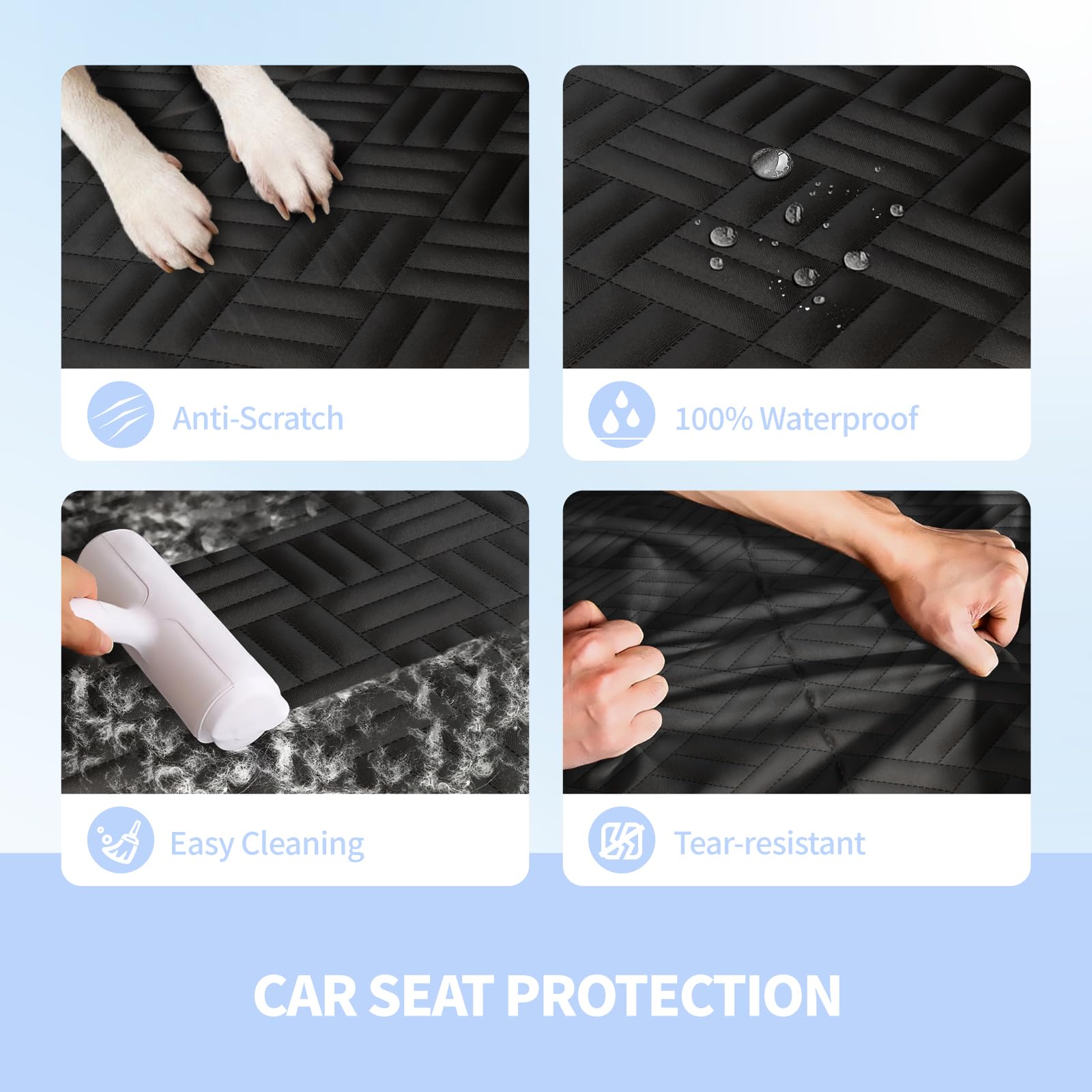 ELLINI seat cover scratch-proof fabric shields seats from claws and mess
