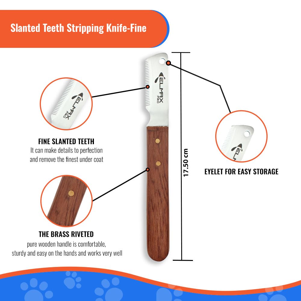 Elmax Pro dulled stripping knife protects the coat during removal