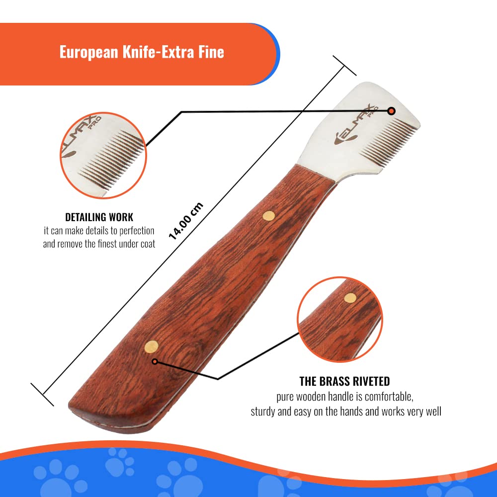 Elmax Pro pack of six knives arranged for versatile coat care.