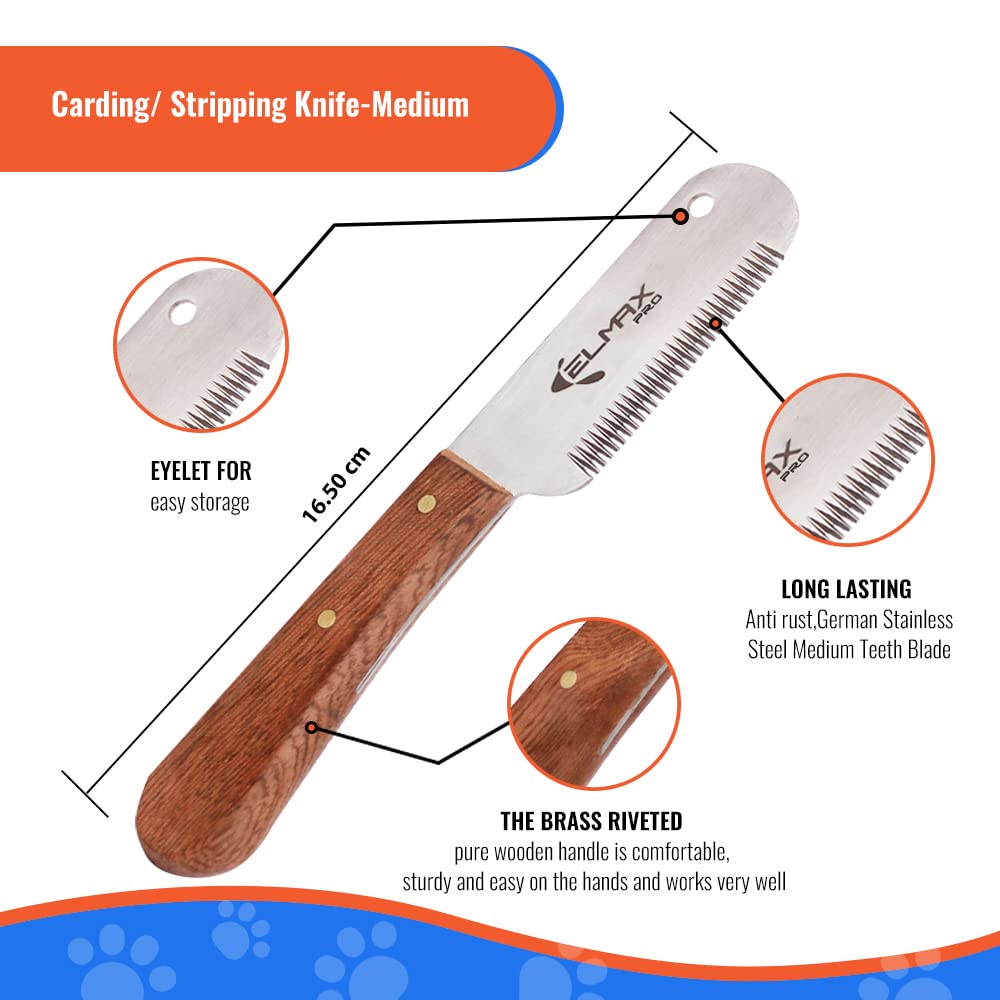 Elmax Pro stripping knife stainless steel blade close-up highlighting durability