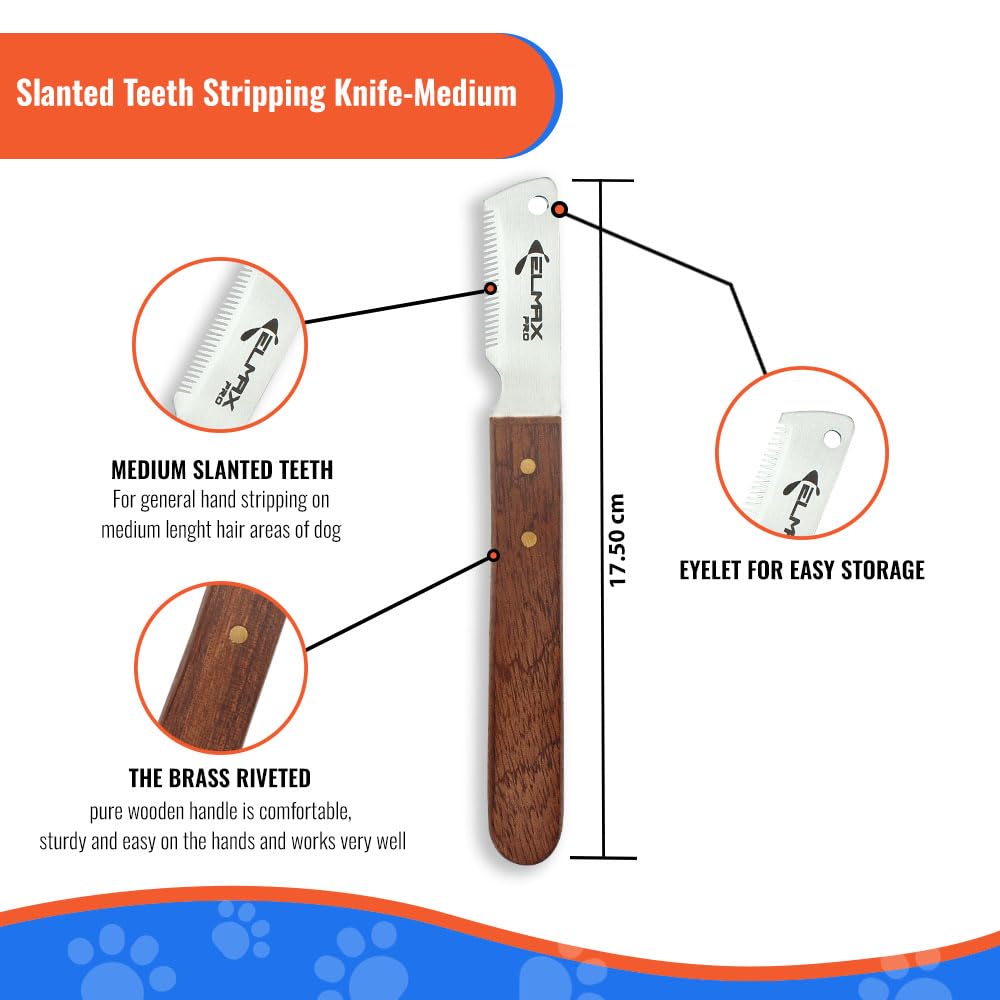 Elmax Pro rosewood handle provides comfortable grip during grooming sessions