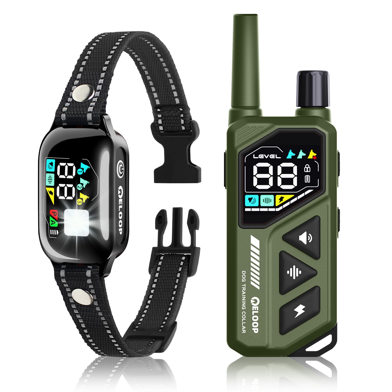 ELOOP bark collar LED indicator helps locate your dog in dim light.