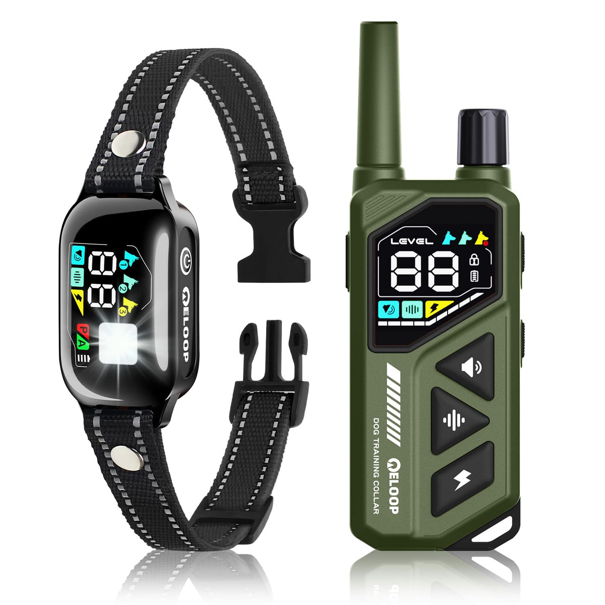 ELOOP bark collar LED indicator helps locate your dog in dim light.
