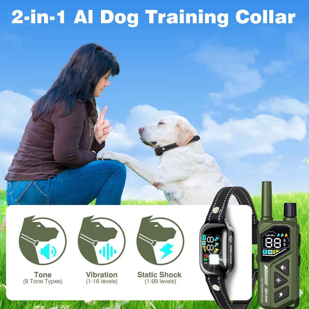 ELOOP bark collar static mode with adjustable intensity.