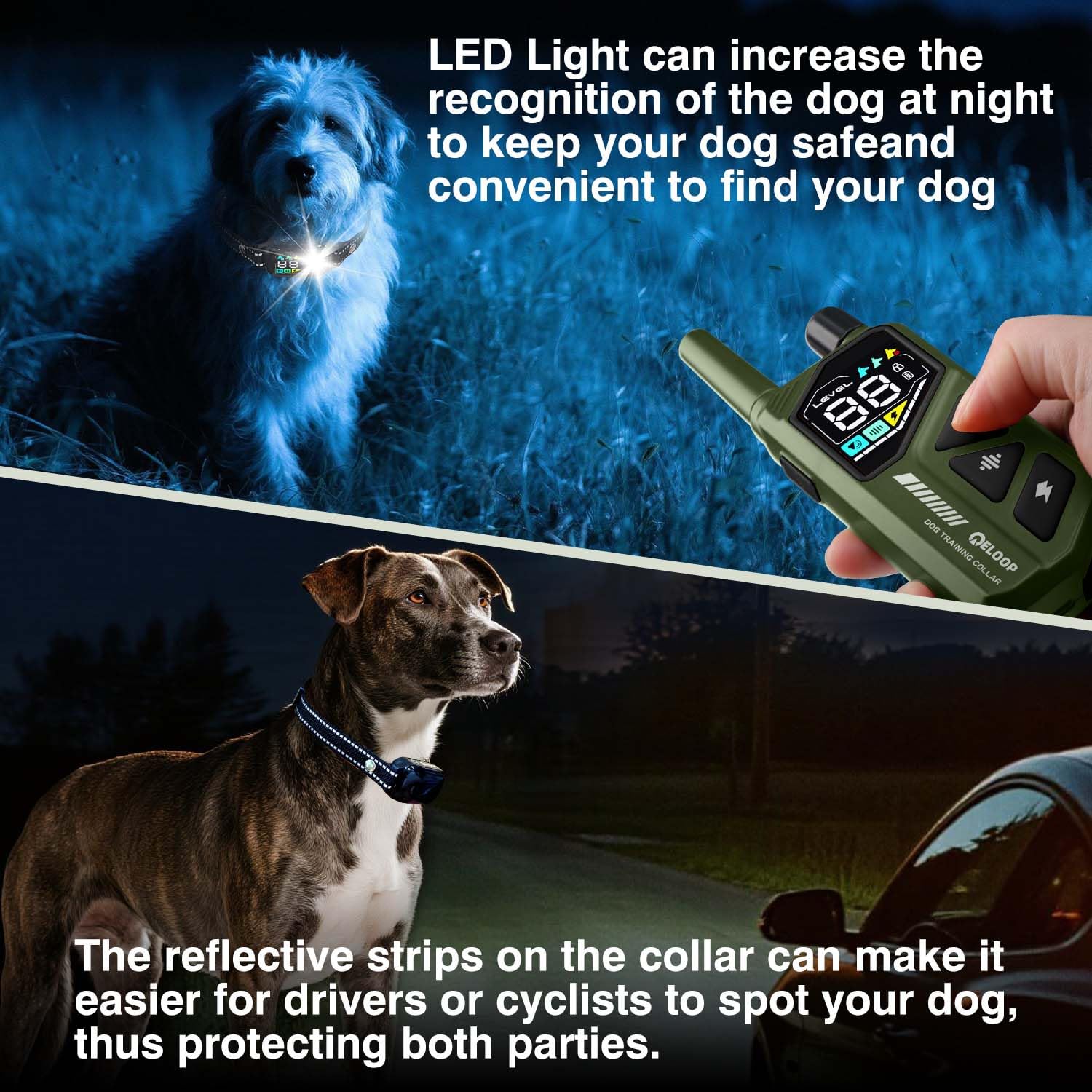 ELOOP bark collar vibration mode offers tactile feedback.