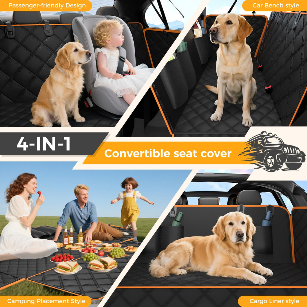 Elouta dog car seat cover camping mat orange outdoor companion