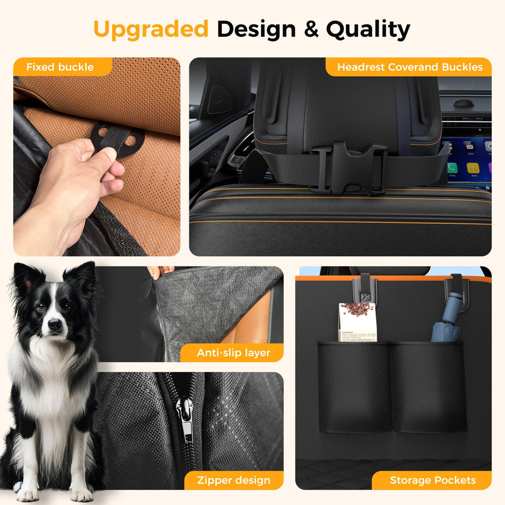 Elouta dog car seat cover hammock to bench orange versatile protector
