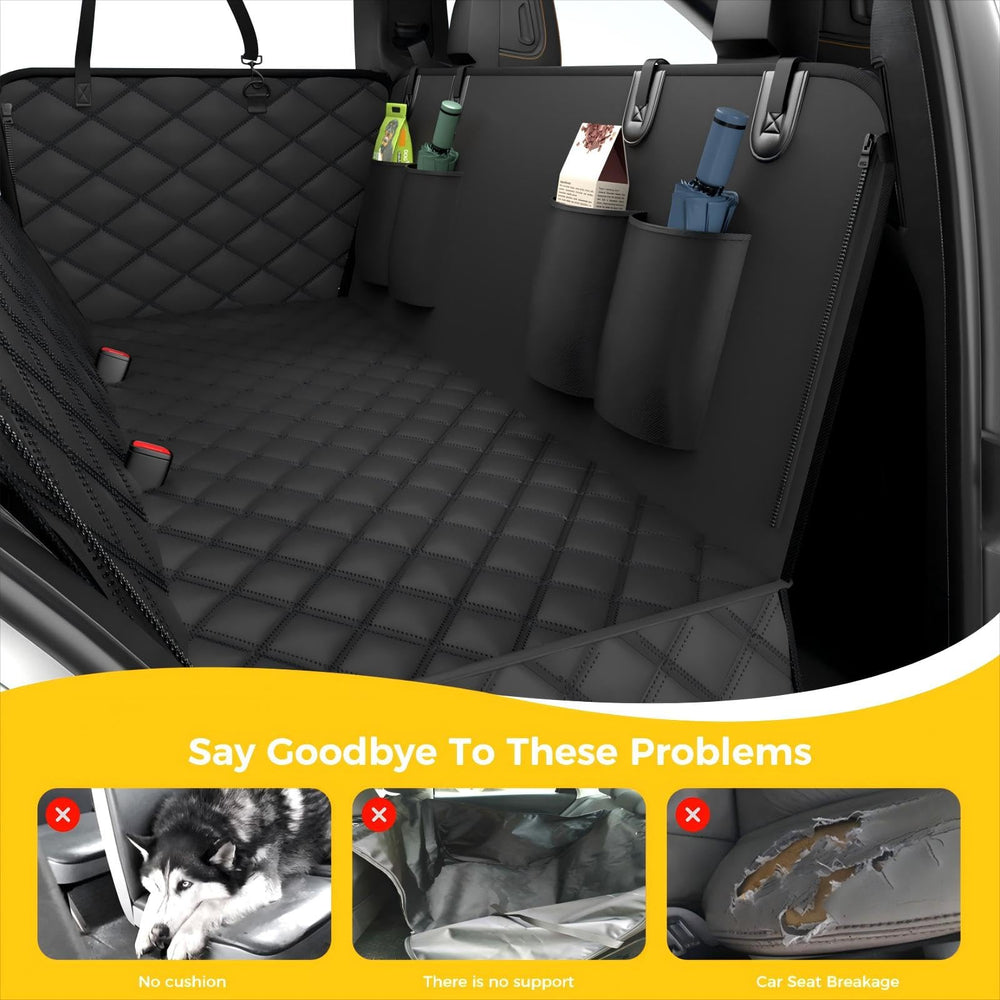 Elouta waterproof 600D fabric protects car interiors from spills and slobber