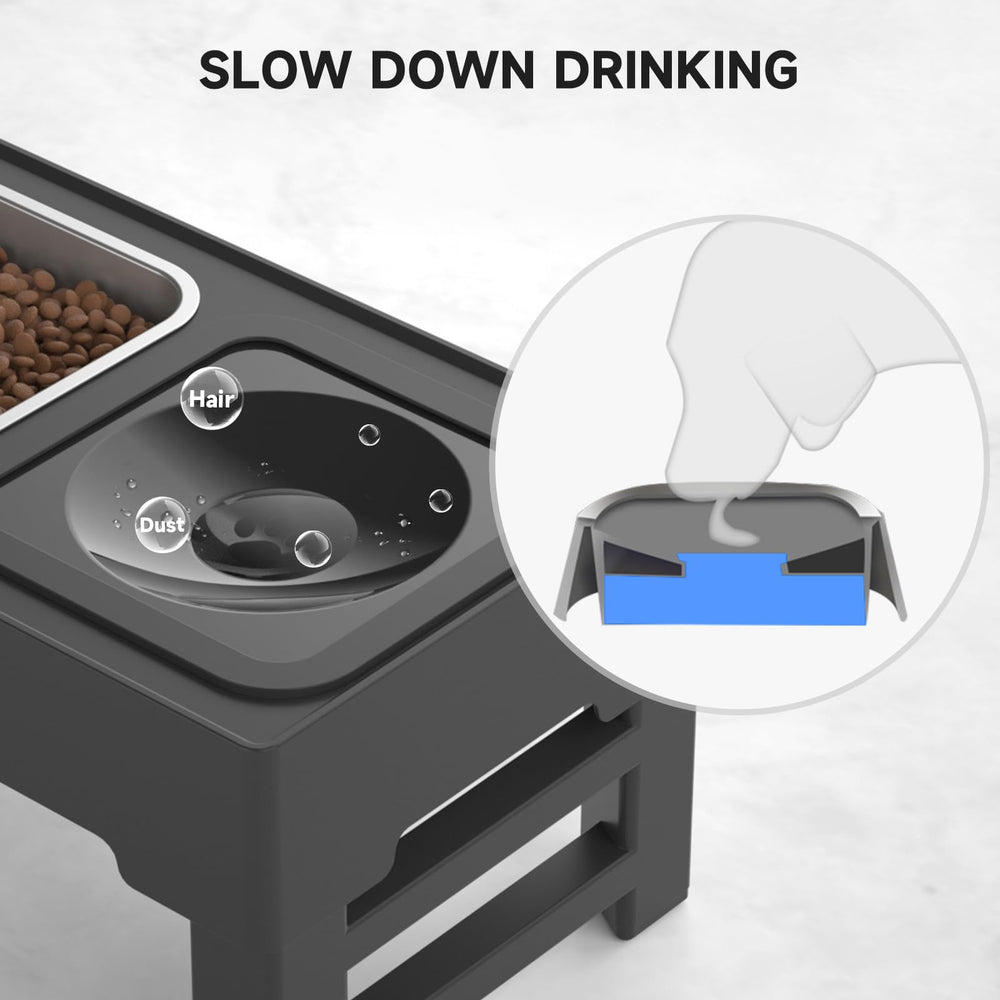 ELS PET anti-slip legs keep bowls stable during meals.