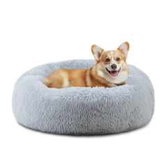 ELSKER&HOME calming donut bed front view shows cozy round shape for medium dogs up to 45 lbs