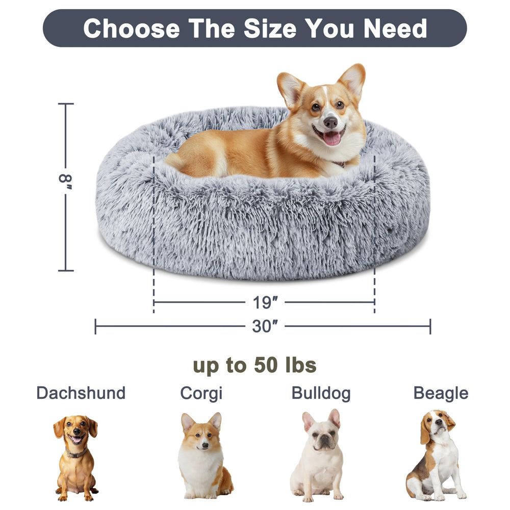 ELSKER&HOME calming donut bed gradient blue side view demonstrates curled resting space