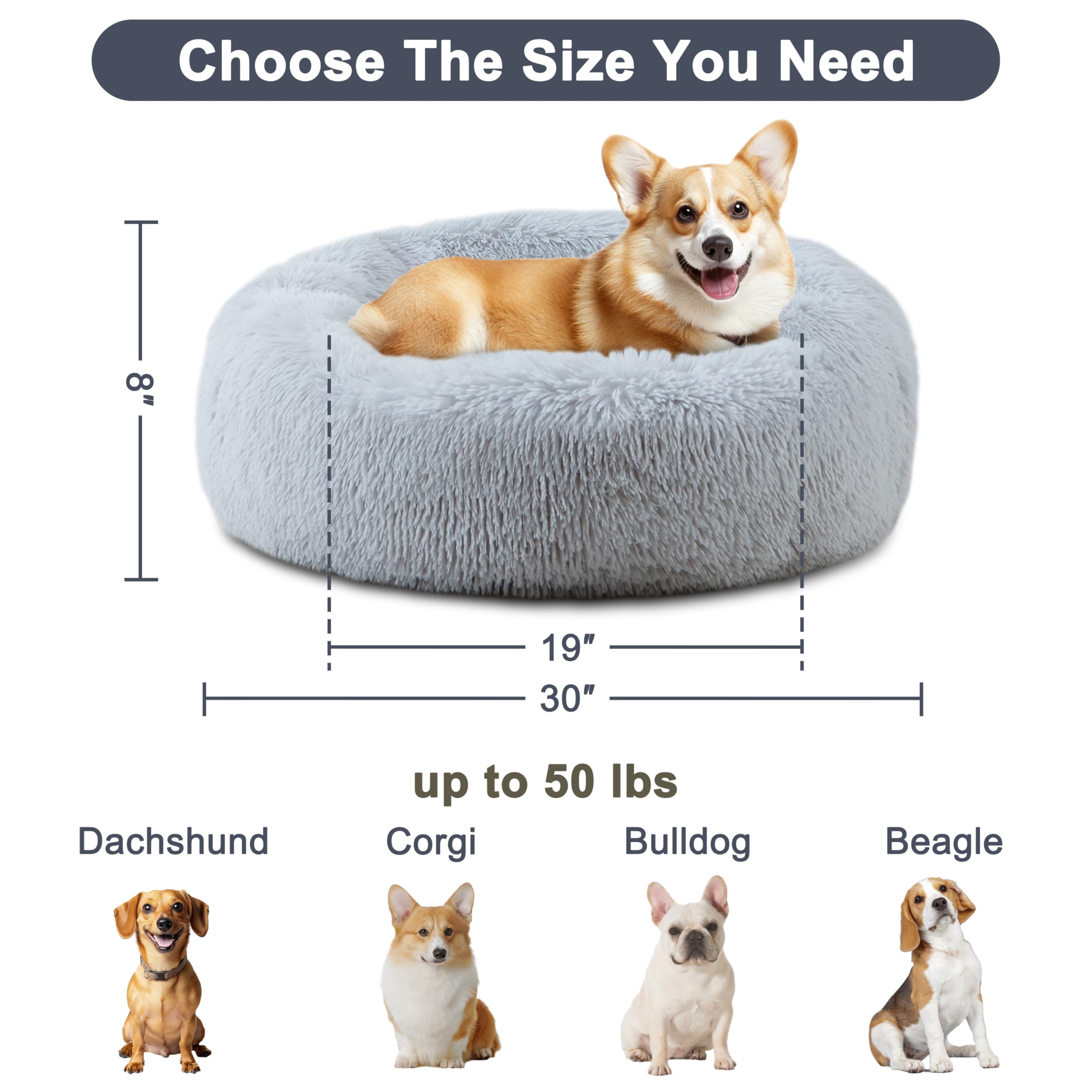 ELSKER&HOME calming donut bed side view perfect for night-time curling and snug naps
