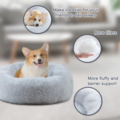 ELSKER&HOME donut bed material closeup highlighting soft fleece and fluffy filling