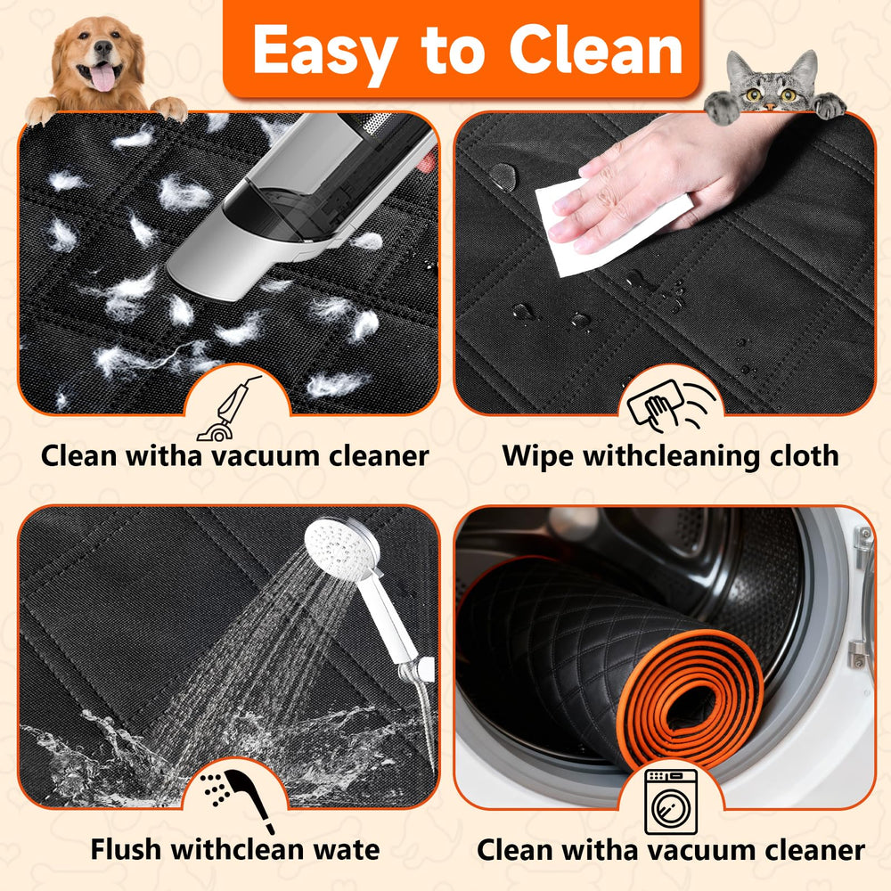 Elufa dog seat cover waterproof coating shields seats from accidents and mud.