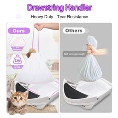 Elzrghs drawstring bags seal odor and simplify disposal after scooping.