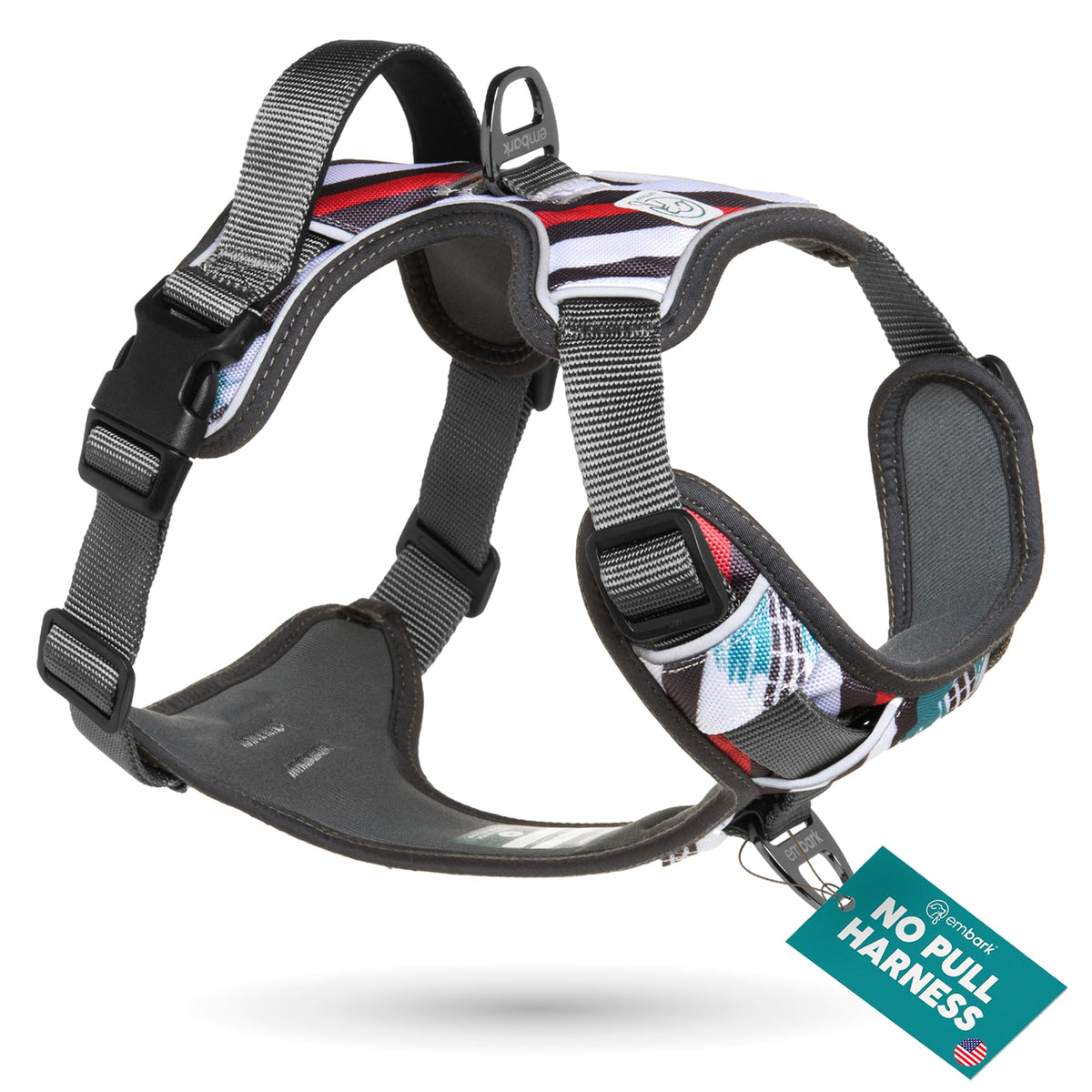 Embark Adventure harness front clip for no-pull control during daily walks