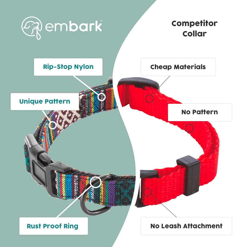Embark Pets Adventure Dog Collar secure fit close-up demonstrating easy adjustment for a large dog.