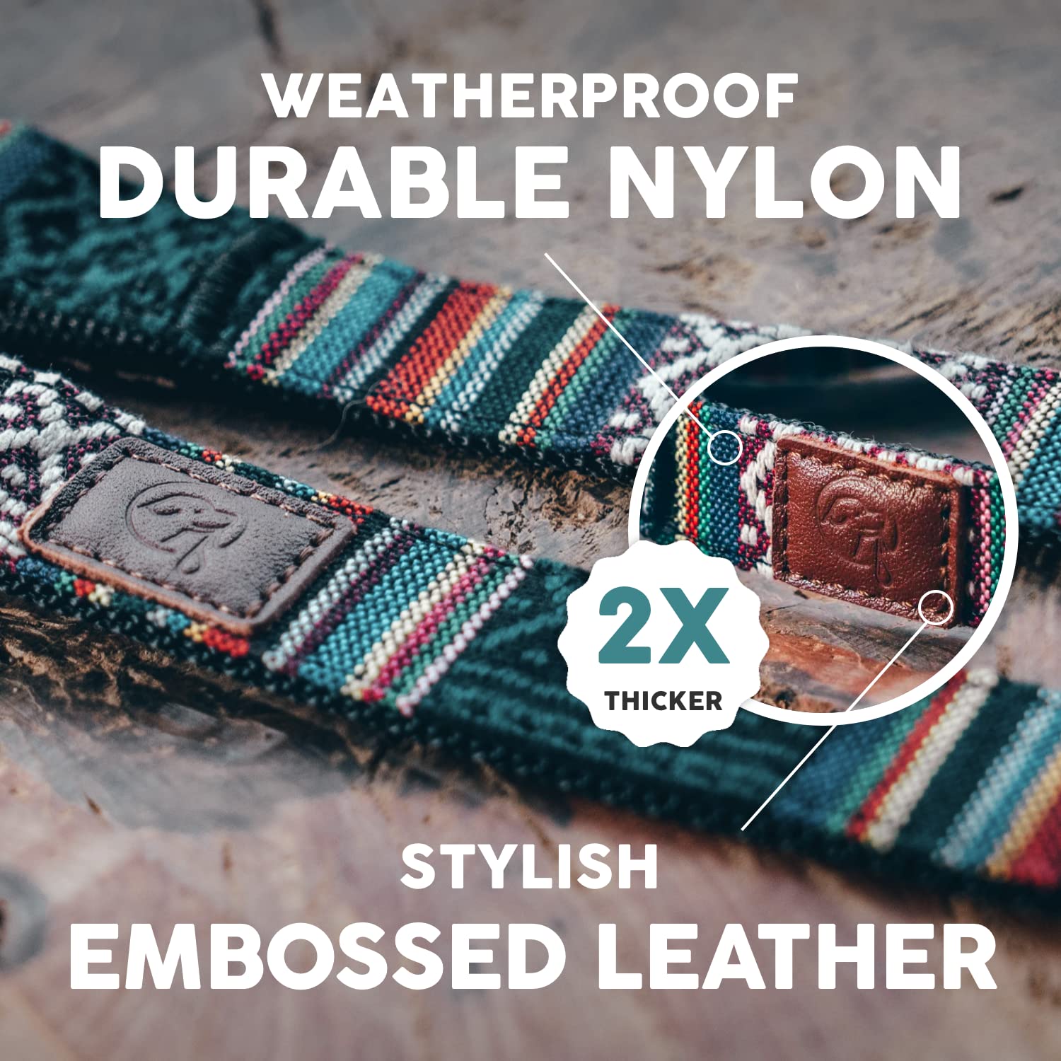 Embark Pets Adventure Dog Collar waterproof nylon close-up ready for rain, park days, and trails.