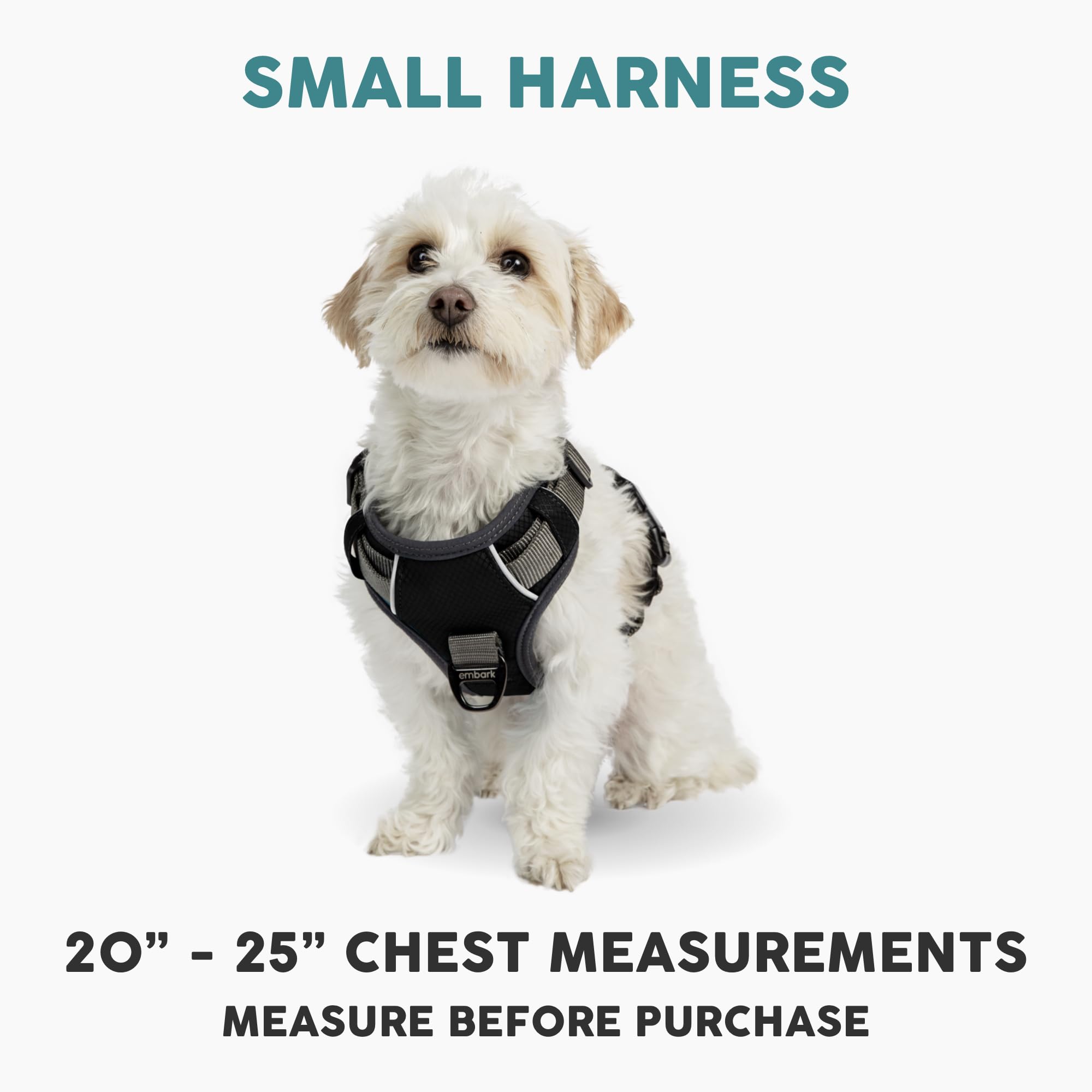 Embark Pets Adventure Harness back view highlights secure closure and leash connection.