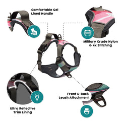 Embark Pets Embark Adventure Harness gel handle provides comfortable grip during excited exits.
