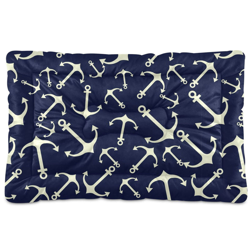Emelivor Marine Nautical dog bed front view with plush fleece for cozy sleep