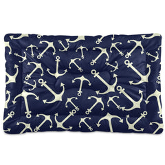 Emelivor Marine Nautical dog bed front view with plush fleece for cozy sleep