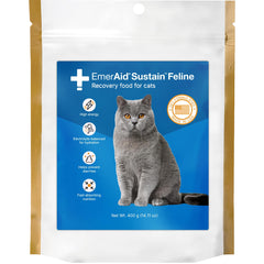 emeraid Sustain cat food bag presents complete recovery nutrition for felines.