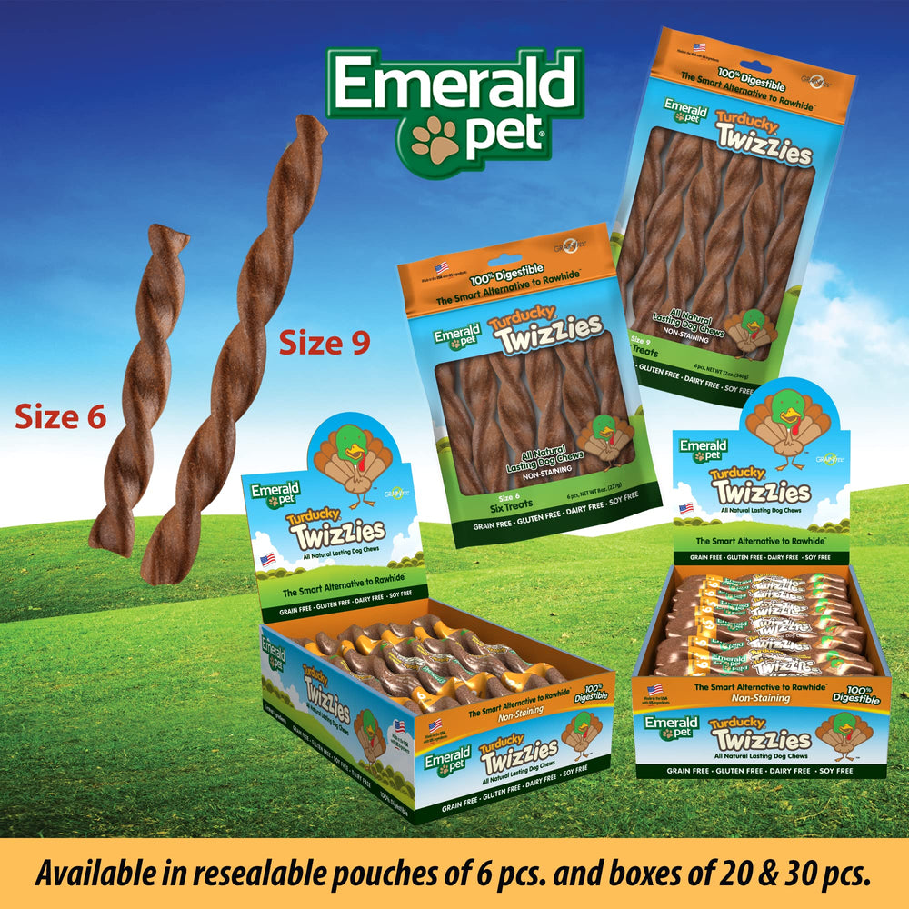 Emerald Pet Twizzies turducky-treat shot features turkey and duck flavors as a tasty reward.