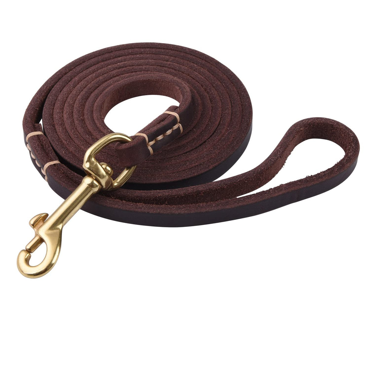 EMICUTE leather dog leash with genuine strap for comfortable daily walks