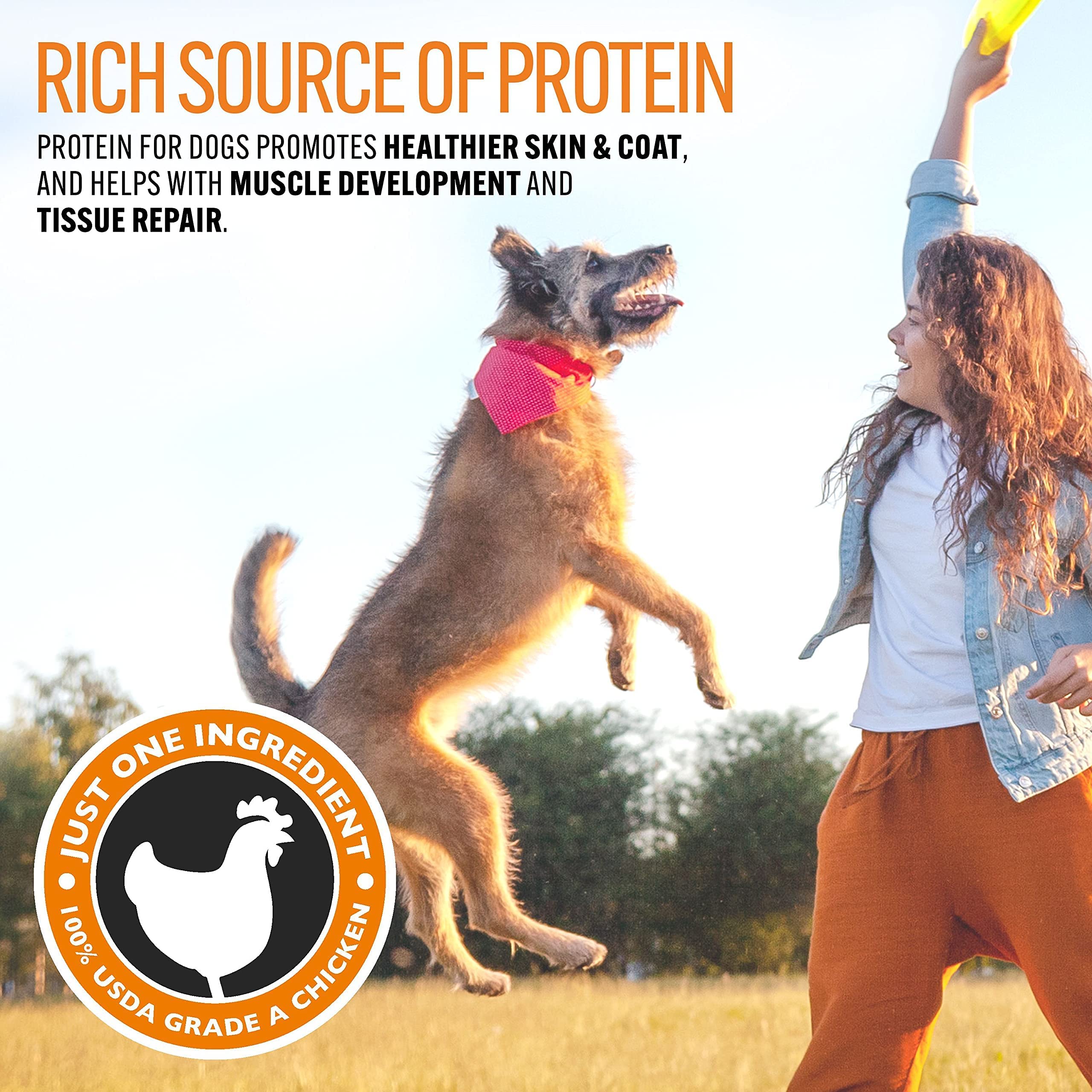 Emmy's Best EBPP bag closeup highlights high-protein, low-fat, single-protein ingredients.