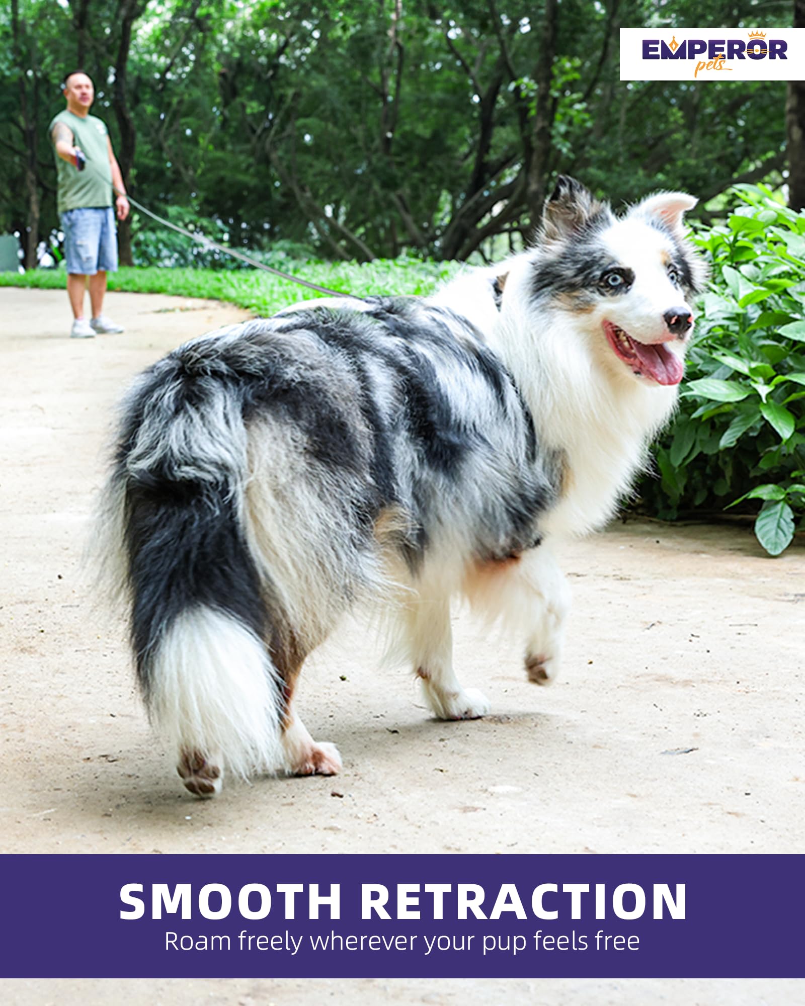 Emperor Pets anti-slip handle closeup highlights comfortable grip for steady control.